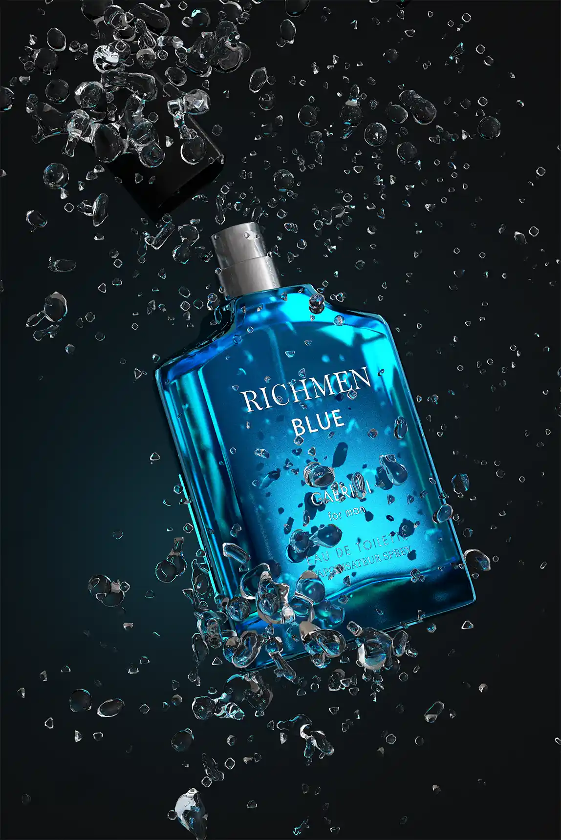 Gabrini Richmen Blue Erkek Parfümü — 4 Sahne - 3D Ürün Modelleme & 5K Render • 4 Sahne - Sahne 2 | Sönmez Tasarım