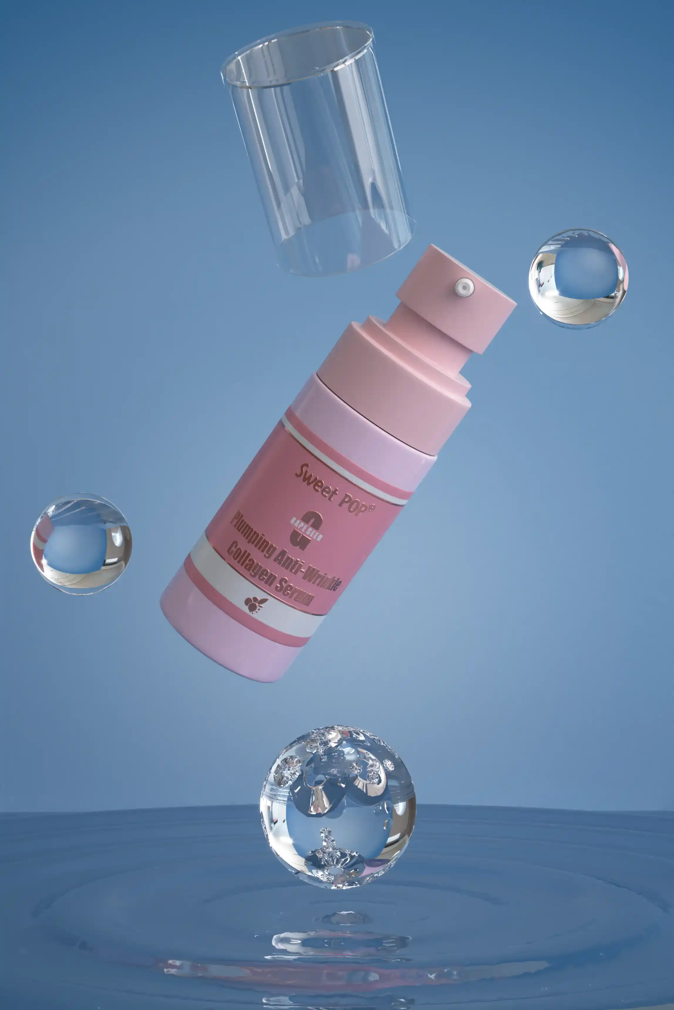 Sweet Pop C Vitamini Yüz Serumu + Ham Render - 3D Ürün Modelleme & 5K Render • 5 Sahne (Ham Render Görüntüsü Dahil) - Sahne 3 | Sönmez Tasarım